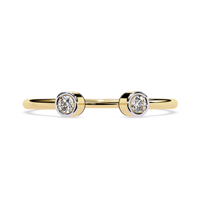 Anillo de media eternidad SHREERAJ SOLITAIRE con diamante natural de talla brillante de 0.08 quilates certificado por IGI, oro macizo de 14K/18K, anillo de boda con espacio abierto