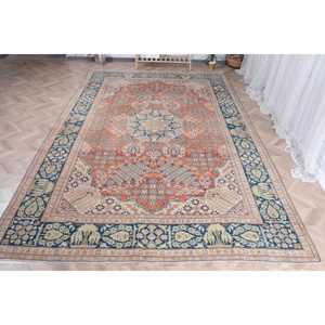 Tapis turc 0,7 x 12,4 pieds, tapis vintage, tapis en laine bleue unie - Product Image 1