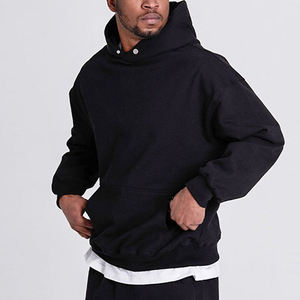 Sweat-shirts à capuche pour hommes personnalisés en coton, épaules tombantes, poches fonctionnelles, sweat-shirt à capuche oversize, pull à capuche lourd - Product Image 4