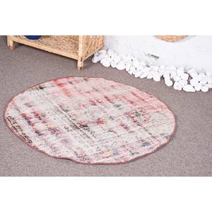 Alfombra turca Vintage moderna de 2,8x2,8 pies, lana Beige, área grande, rectángulo con patrón abstracto para adolescentes, estilo Tabriz, respaldo de látex - Product Image 1