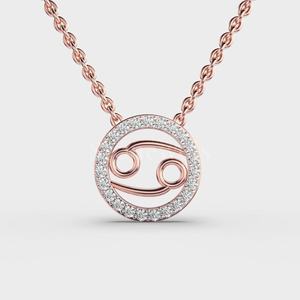 Collier en argent sterling 925 avec diamants du zodiaque du cancer et élégance astrologique de l'Inde - Product Image 4