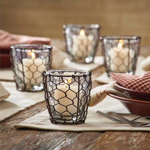 Hot Selling Attractive T <b>Light</b> Holder Galvanized <b>Wire</b> Square Shape Candle Holder Metal Tabletop Decoration for Weddings Homes - Product Image 2
