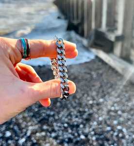 Chunky 925 argent Sterling plaqué 11mm cubain lien Bracelet réglable 6-10 pouces hommes femmes Hip Hop cadeau laiton diamant chrétien - Product Image 6