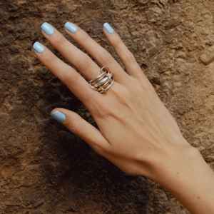 Tendance 925 Sterling Silver Two Tone Link Connected Interlocking Gold Statement Ring High Polish Finish Luxurian Jewels Ring - Product Image 2