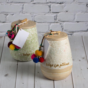 Wholesale From Vietnam Modern Ramadan Eid Gift <b>Box</b> Stylish Bamboo Storage Jar With Painted Finish And Handmade Colorful Tassels - Product Image 2