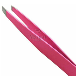 Pinzas para Cejas de Acero Inoxidable Rosa con Punta Inclinada, Depilación de Precisión, Profesional para Salón de Belleza, Cuidado Personal, Duraderas - Product Image 4
