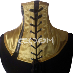 Corsé de cuello con varillas de acero en satén dorado - Product Image 6