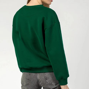 2025 nuevo invierno Casual Streetwear pulóver con capucha personalizado Color verde frente Logo mujer alta calidad sudadera de lana - Product Image 6