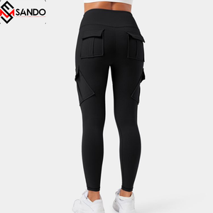 กางเกงเลกกิ้งเล่นกีฬาสำหรับผู้หญิงกางเกงสำหรับเล่นยิมฟิตเนสควบคุมกลางพุงดีไซน์แบบไขว้กันยืดได้4ทางออกแบบโลโก้ได้ตามต้องการ - Product Image 5