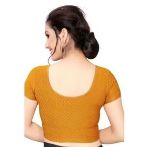 Blusa de Sari estirable para mujer Listo para usar Blusa cosida de algodón Venta al por mayor Blusa de diseñador de lujo Fabricante - Product Image 2
