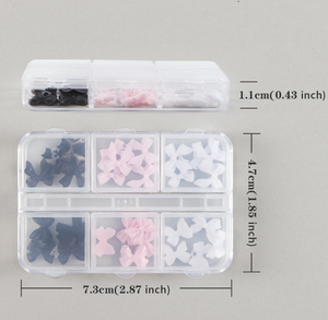 6 grilles rose <span class=keywords><strong>blanc</strong></span> ruban arc ongles breloques pièces coréennes <span class=keywords><strong>noir</strong></span> Nail Art cravate décoration Kawaii accessoires polymère argile fournitures - Product Image 4