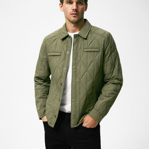 Custom Designed Windproof Canvas Puffer Jacket Men's Winter Breathable Quick Dry Lightweight Warm Stand Collar - Product Image 1