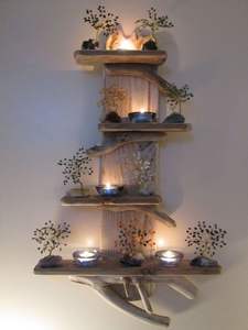 ชั้นวางของติดผนังไม้เนื้อแข็งขัดเงาธรรมชาติรูปทรงและขนาดที่ปรับแต่งได้ล่าสุดสำหรับตกแต่งบ้าน - Product Image 6