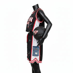 Ensemble maillot et short de basketball pour femmes, 180 GSM, maille polyester respirante, panneau latéral en mesh, sublimation, logo personnalisé, ensembles pour femmes - Product Image 3