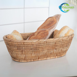 PANIER/PLATEAU en rotin rond en osier tissé à la main de haute qualité avec poignées Design durable et élégant, naturel et élégant personnalisable - Product Image 5