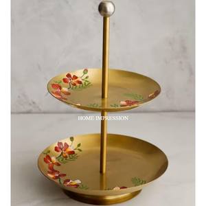 <b>3</b> <b>Tier</b> Wood Eco-Friendly Modern Stylish Gold Polished <b>Cake</b> Display <b>Stand</b> Table Decoration Wedding Party Low Price - Product Image 2