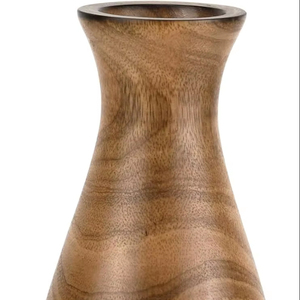 Vase en bois au design moderne de ferme, finition brillante transparente, écologique, prix abordable, pour la décoration de table de salon - Product Image 1