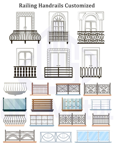 Rampe de véranda en métal facile à installer pour balcons et cours extérieurs de bâtiments commerciaux, balustrades en aluminium - Product Image 6