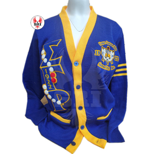 Sigma เสื้อสเวตเตอร์ถักไหมพรมอะคริลิคสำหรับผู้หญิงเสื้อสเวตเตอร์คาร์ดิแกนปักลายสำหรับชมรมแกมมา Rho soror - Product Image 6
