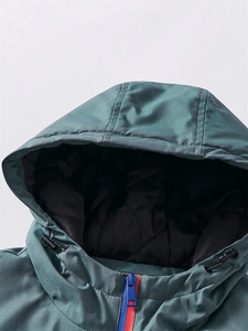 Chaqueta cortavientos reflectante de poliéster personalizada para hombre, chaqueta cortavientos impermeable Vintage para la playa para hombre - Product Image 6