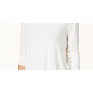 JM Collection <b>Women's</b> Thin <b>Long</b> <b>Sleeve</b> Knit Turtleneck <b>Top</b> Casual Print Ivory <b>White</b> Sizes Medium for Autumn Winter Spring - Product Image 3