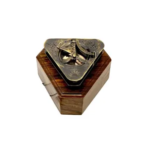 「航海装飾卸売: 手作りの日時計航海ソリッドブラスコンパス、卸売価格で販売されているアンティークギフトを提供