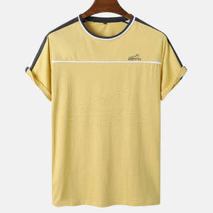 Camiseta Amarilla para Hombre, Transpirable, de Algodón, Estilo Urbano, Cuello Redondo, Impresión Personalizada, Ropa al por Mayor, Camisetas con Impresión Personalizada - Product Image 1