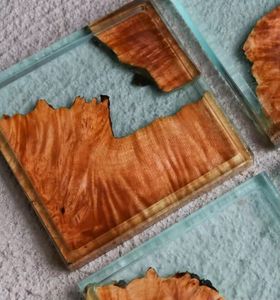 Posavasos de resina y madera, compra nuevos posavasos de madera con estampado de esmalte personalizado para bodas y decoración del hogar, la mejor calidad - Product Image 6