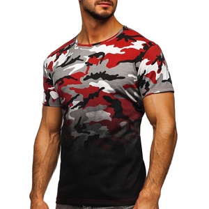 Camiseta de manga corta de algodón de gran tamaño para hombre Diseño de estampado de camuflaje personalizado Estilo 3D Moda de sublimación de verano - Product Image 3