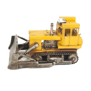 Modèle décoratif de bulldozer en métal rectangulaire moderne fait à la main pour la maison, le bureau ou l'affichage de chantier (30,5L X 19,1L X 17,8H Cm) - Product Image 1