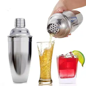 Vente directe d'usine ensemble d'outils de bar shaker à cocktail en acier inoxydable shaker à cocktail en métal pour mélange de boissons
