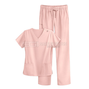 Uniformes Médicos para Exteriores de Alta Calidad, Antiarrugas, Conjuntos de Uniformes Médicos con Cuello Alto y Manga Corta para Hombre - Product Image 1