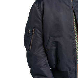 Custom Men's Oversize Puff Bomber Jackets Horn <b>Button</b> Embroidered Front Logo Solid Pattern Winter Season OEM Service High Street - Product Image 6