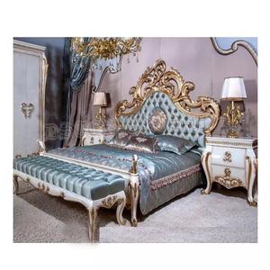 Cama y Mesitas de Noche Estilo Francés Hechas a Mano, Cama Barroca de Madera de Teca con Mesitas de Noche, Cama King Size Premium Hecha a Mano en Australia - Product Image 1