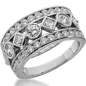 Bague Éternité SHREYA DIAM pour Femme en Argent 925 avec Moissanite, Coupe Princesse, Design Géométrique, Sertissage Pavé, Classique pour Fiançailles - Product Image 3
