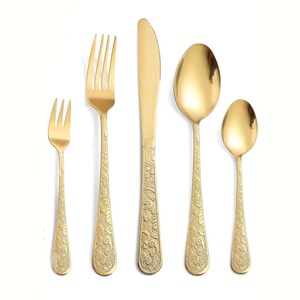 Juego de 4 cubiertos de acero inoxidable Ideal para cocina, mesa, café, uso doméstico, mango de 2 colores, cubiertos plateados, los mejores precios - Product Image 2