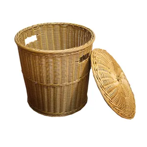 Hot Sale High Quality Natural Woven Extra Large Cheap Eco Friendly Decoration Storage Straw Linen Laundry Basket