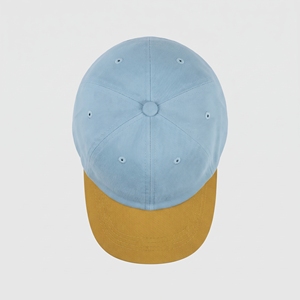 Gorra de Béisbol Azul Claro con Visera Color Mostaza, 6 Paneles, Ajustable, Unisex, de Sarga, para Primavera/Verano, Uso Casual, Ecológica y Reciclada - Product Image 6