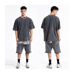 ชุดเซ็ตฤดูร้อนลายมัดย้อมสไตล์วินเทจแบบใหม่สำหรับทุกเพศ  ขายส่งเสื้อผ้าลำลองแนวสตรีทแวร์  ชุดกางเกงขาสั้นลำลองผ้าเฟรนช์เทอร์รี่สำหรับผู้ชาย - Product Image 6