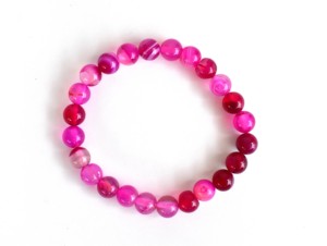 Superb Natural Premium Quality Banded Pink Agate 8mm Round Beaded <b>Bracelet</b> Semi Precious <b>Healing</b> Crystals For Jewelry Fashion - Product Image 2