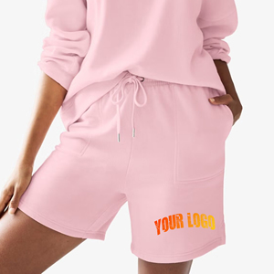 กางเกงขาสั้นฮิปฮอปสำหรับผู้หญิงกางเกงขาสั้นผ้าฝ้าย100% พิมพ์ลายโลโก้3D ตามสั่งเสื้อผ้าแนวสตรีทระบายอากาศได้สี - Product Image 4