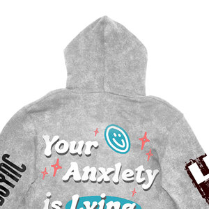 Sweat à capuche zippé vintage en molleton 100 % coton épais pour homme, personnalisé, avec patchs et effet vieilli, coupe ample, pour l'hiver, imprimé numériquement, vente en gros - Product Image 5