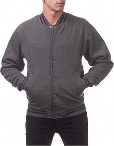 Blouson Bomber de Baseball Personnalisé pour Homme, Style Universitaire, Manches en Similicuir, Col Montant, Logo Frontal, Coupe-Vent - Product Image 1