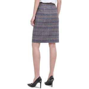 Gonna a Tubino in Tweed Marrone da Donna Calvin Klein, Comoda e Chic, Stile Moderno, Taglia 14, con Decorazione a Bottoni, in Spandex Denim - Product Image 2