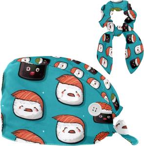 Chapeau de gommage réglable couverture complète régulière Spandex tissu extensible coupe ajustée OEM haute demande fournitures d'hygiène vêtements de travail casquettes de gommage - Product Image 5