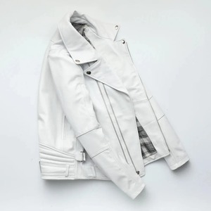 White Style Design <b>Men's</b> Leather <b>Jacket</b> Professional Made Genuine Cowhide High Quality Light Weight Winter Season <b>jacket</b> - Product Image 2