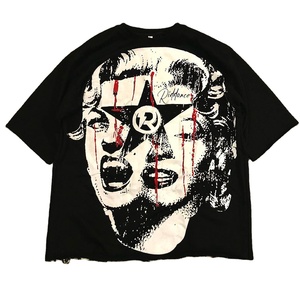 Camiseta negra para hombre de media manga con hombros caídos de gran tamaño de algodón lavado pesado para hombre - Product Image 6