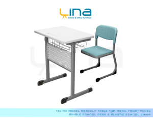 TELINA-Escritorio moderno para estudiantes, duradero, respetuoso con el medio ambiente, ergonómico, tablero de partículas WERSALIT, piezas de metal para uso en talleres escolares - Product Image 2