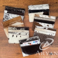 Best-seller 2025 attrayant élégant unisexe en cuir de fourrure de vache portefeuille ATM carte argent carte de crédit ID titulaire sac à main pochette à vendre