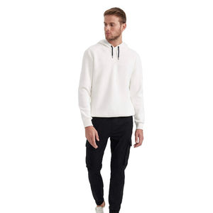 Sweat-shirts en polaire d'hiver pour hommes 100% coton polyester Motif uni Pull thermique avec capuche personnalisée Techniques brodées - Product Image 2